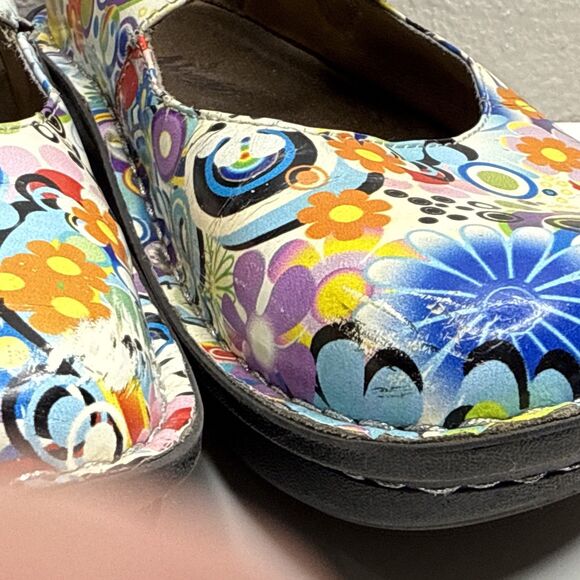Alegria Paloma Floral Button Mary Jane Colorful Shoes Women's size 38 8 8.5 - Picture 4 of 16